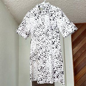 Super Fun Faux Leather/PU Dalmatian Print Dress